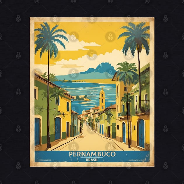 Pernambuco Brazil Vintage Tourism Travel Poster by TravelersGems